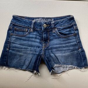 American Eagle Super Stretch Cutoff Blue Jean Shorts‎